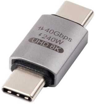 Adapteris USB MicroConnect USB-C - USB-C Sidabrinė (Premium USB4 Gen 3x2 USB-C)