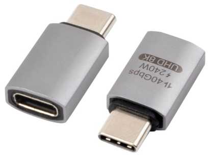 Adapteris USB MicroConnect USB-C - USB-C Juodas (Premium USB4 Gen 3x2 USB-C)