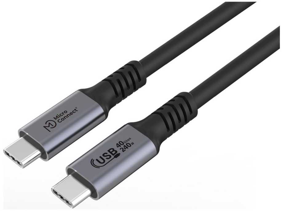 Kabelis USB MicroConnect USB-C - USB-C 1 m Juodas (Premium USB4 USB-C cable 1m)