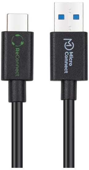 Kabelis USB MicroConnect USB-A - USB-C 0.25 m Juodas (ECO-USB3.2CA0.25*)