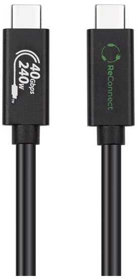 Kabelis USB MicroConnect USB-C - USB-C 0.5 m Juodas (ReConnect USB4 Gen 3x2 kabelis)