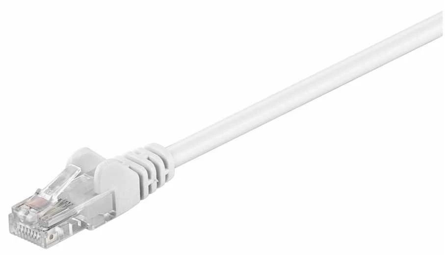 „MicroConnect U/UTP CAT5e 1M Baltas PVC“ (B-UTP501W)
