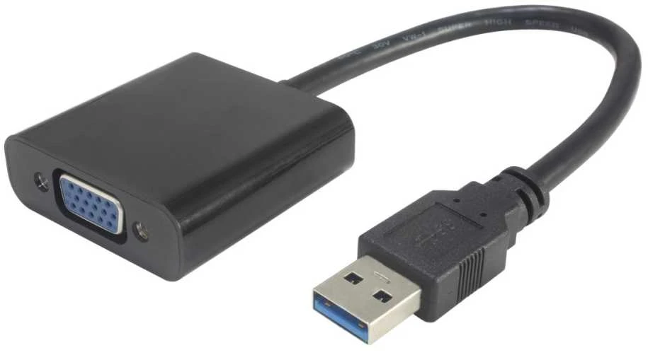 Juodas USB į VGA vaizdo adapteris