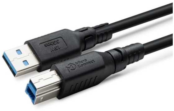 Kabelis USB MicroConnect USB-A - USB-B 3 m Juodas (USB 3.2 A-B Gen 1 Cable LSZH,)