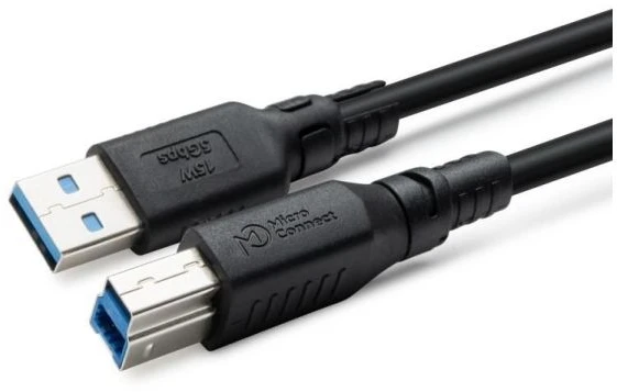 USB kabelis MicroConnect USB-A - USB-B 3 m Juodas (USB 3.2 A-B Gen 1 kabelis LSZH,)