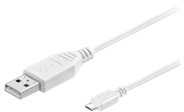 Kabelis USB MicroConnect USB-A - microUSB 3 m Baltas (USBABMICRO3W)