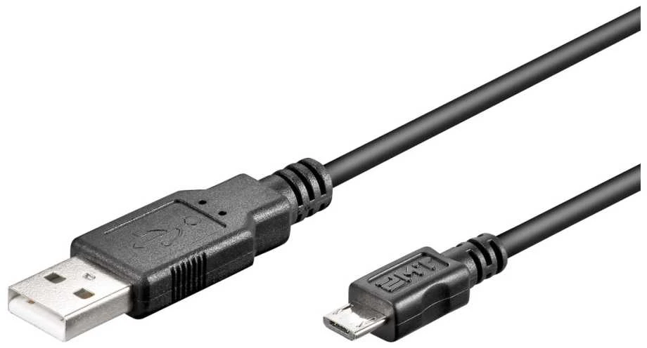 USB kabelis MicroConnect USB-A - mikroUSB 1,8 m juodasis (USBBMICRO18)