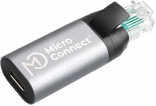 MicroConnect USB-C į RJ45 adapteris iš arti
