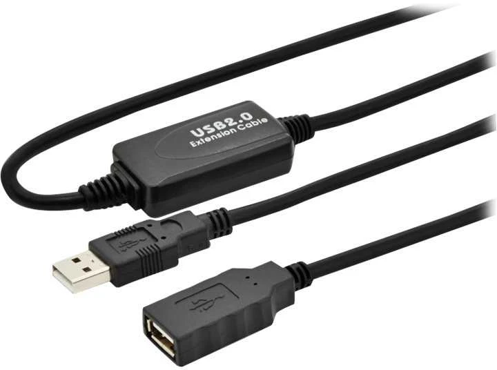 Kabelis USB MicroConnect USB-A - USB-A 5 m Juodas (USB2.0AAF05A)