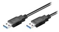 USB kabelis MicroConnect USB-A - USB-A 0,5 m Juodas (USB3.0AA05B)