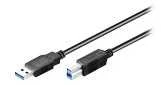 Kabelis USB MicroConnect USB-A - USB-B 0.5 m Juodas (USB3.0AB05B)