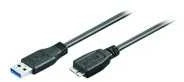 Kabelis USB MicroConnect USB-A - microUSB 0.5 m Juodas (USB3.0AB05MICRO)
