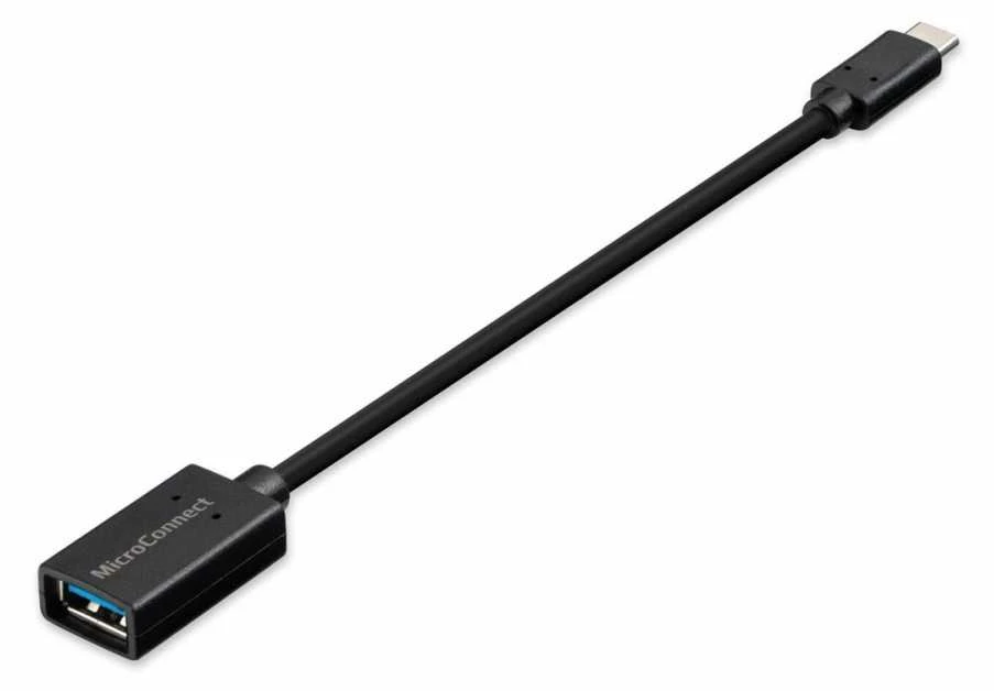 USB kabelis MicroConnect USB-C - USB-A Juodas (USB3.1CAF02BH)