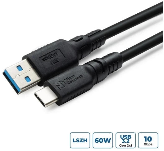Kabelis USB MicroConnect USB-A - USB-C Ruda (ColorFlex USB-C to USB-A)