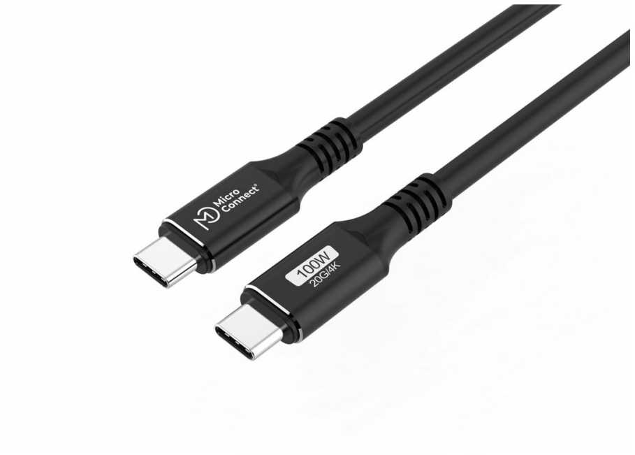 Kabelis USB MicroConnect USB-C - USB-C 0.15 m Juodas (Premium USB-C cable 0,15m)