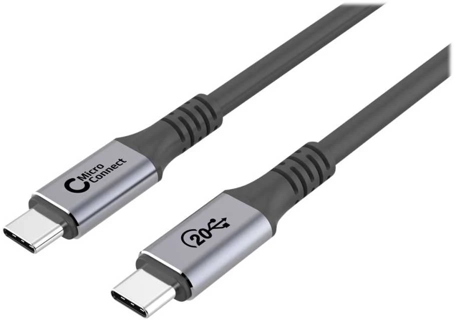 Kabelis USB MicroConnect USB-C - USB-C 4 m Juodai-pilka (USB3.2CC4)