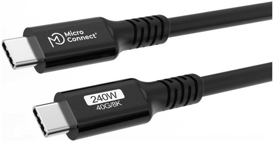 MicroConnect USB4CC015-240W kabelis USB USB4 Gen 3x2 0,15 m USB C juodas