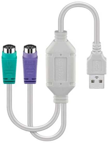 MicroConnect Microconnect USBA2XPS2 kabelis PS/2 0,3 m 2x 6-p Mini-DIN USB A Baltas