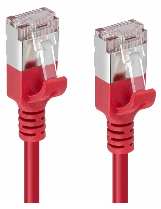 „Microconnect V-FTP6A005R-SLIM“, 0,5 m, Cat6a, U/FTP (STP), RJ-45, RJ-45, raudonas