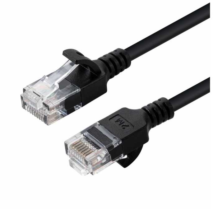 MicroConnect RJ-45/RJ-45 kat.6 U/UTP Juodas 1m (V-UTP601S-SLIM)