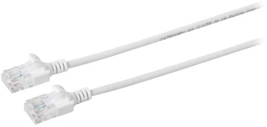MicroConnect U/UTP CAT6A Slim 0,5M Baltas