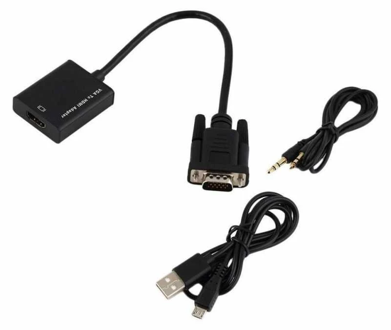 Adapteris AV MicroConnect D-Sub (VGA) – HDMI + USB-A + 3,5 mm juoda lizdas (MONGGHDMI)