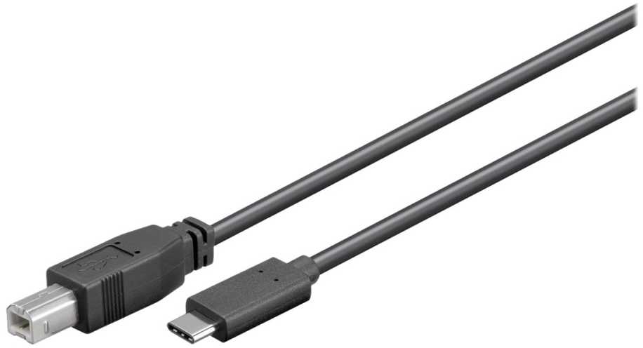 USB kabelis MicroConnect USB-C - USB-B 1,8 m juodas (USB3.1C2B2)