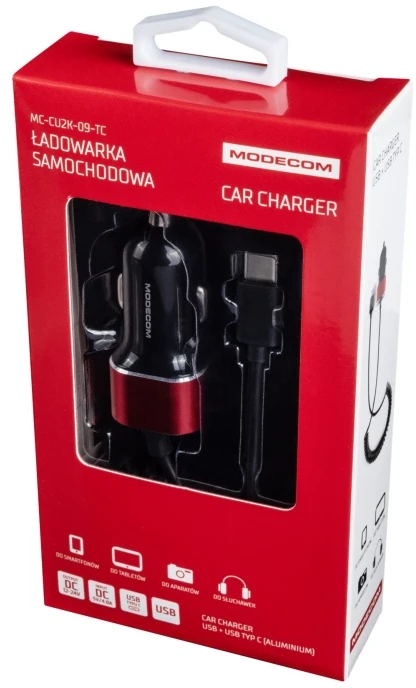 Mode_Com Įkroviklis Modecom vientisas 1x USB-A 2.4 A (ZT-MC-CU2K-09-TC)
