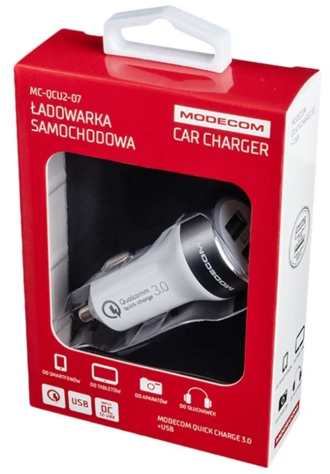 Mode_Com Įkroviklis Modecom MC-QCU2-07 2x USB-A 3 A (ZT-MC-QCU2-07)