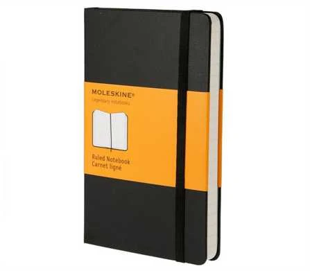 Moleskine Staff Užrašų knygutė Moleskine Classic 13x21cm, linijomis, kietu viršeliu, juodos spalvos