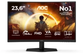 Žaidimų monitorius AOC C24G42FE, 23.6" Full HD (1920x1080) lenktas VA, 180Hz, 1ms, HDR10, Adaptive Sync