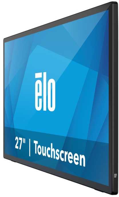ELO Touchsystems Elo 2770L 27 colių pločio LCD monitorius, Full HD, projektuojamas talpinis 10 prisilietimų, USB valdiklis, skaidrus, nulinis rėmelis, sulankstomas stovas, VGA, DP ir HDMI vaizdo sąsaja, Juodas, visame pasaulyje