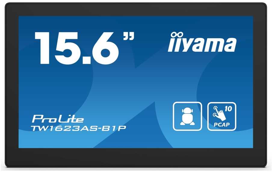 Monitorius IIYAMA TW1623AS-B1P 15,6 colių skydinis kompiuteris Rockchip RK3568 4GB 32GB su Android 13