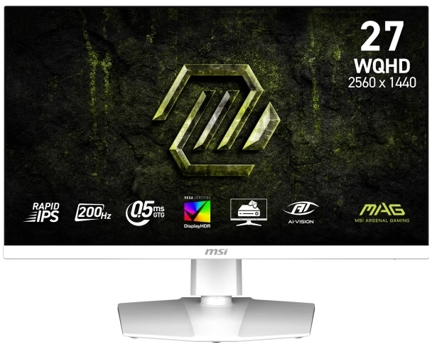 Monitorius MSI MAG 274QRFW E20, 68.6 cm (27"), 2560 x 1440 pikselių, Wide Quad HD, LCD, 0.5 ms, Baltas
