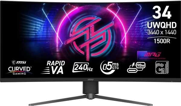 Žaidimų monitorius MSI MPG 346CQRF X24, 34" UWQHD (3440x1440) lenktas VA 1500R, 21:9, 240Hz, 1ms, HDR, USB-C
