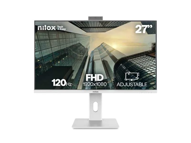 Monitorius Nilox NXM27RWEB02W, 68,6 cm (27"), 1920 x 1080 pikselių, „Full HD“, LED, 4 ms, Balta