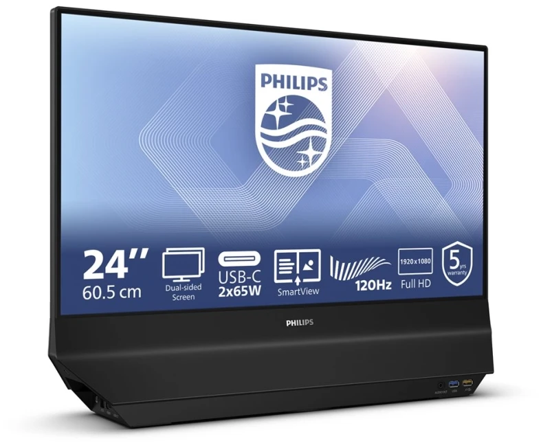 „Philips MT IPS“ 23,8 colio 24B2D5300/00 – 1920 x 1080, IPS, 120 Hz, 2 HDMI, USB3.2, USB-C, garsiakalbiai, dvipusis monitorius