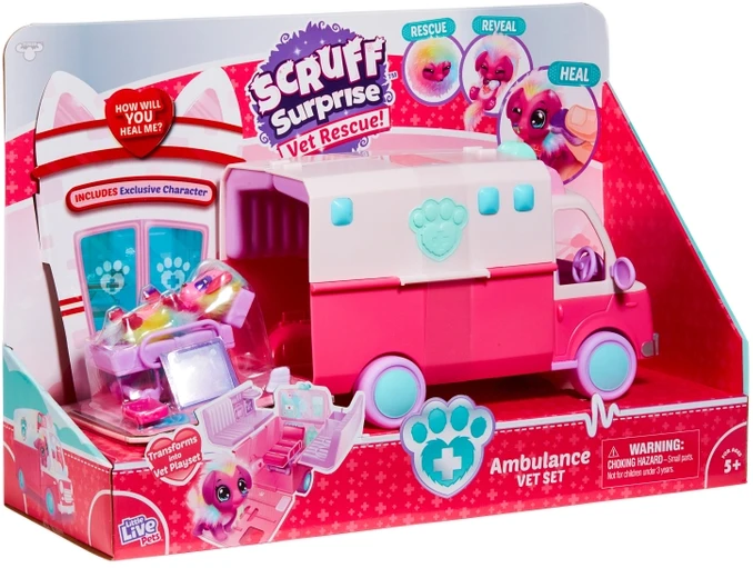 Moose Toys Little Rescue Scruff-a-luvs greitosios pagalbos žaidimų rinkinys
