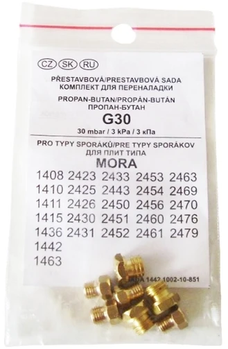 Mora Of Sweden Gorenje Propane butane nozzles for cookers