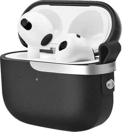 Moshi Pebbo Luxe apsauginis dėklas, skirtas AirPods 3 juodas