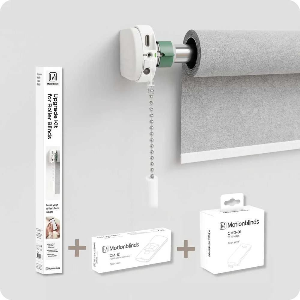 „MotionBlinds“ atnaujinimo rinkinio pradinis rinkinys (ritininių žaliuzių + tiltelio + 1C nuotolinio valdymo pulto atnaujinimo rinkinys)