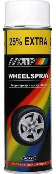 Ratlankių dažai WHEEL SPRAY balti 500ml, Motip