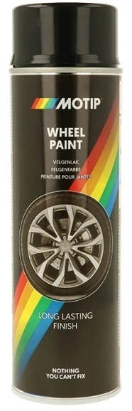 Purškiami dažai WHEEL SPRAY juodi 500ml, Motip