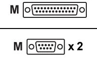 Moxa Moxa CBL-M25M9x2-50 lygiagretus kabelis 0,5 m DB25 DB9