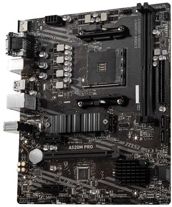 Pagrindinė plokštė MSI A520M-A PRO AM4 DDR4 1x M.2 4x SATA HDMI DVI-D M-ATX
