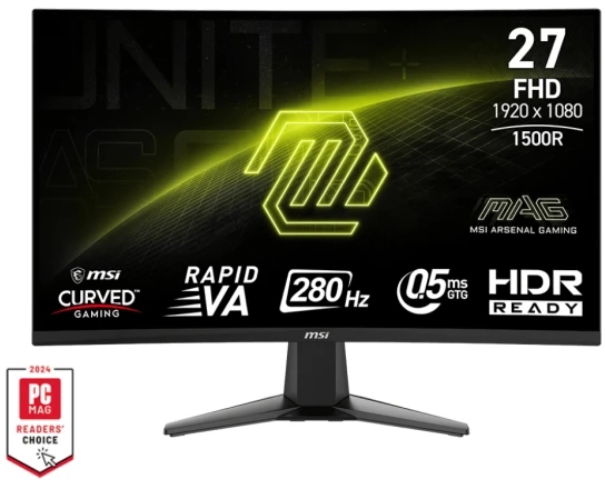 27 colių (68,6 cm) TFT MSI MAG 276CXFDE žaidimų monitorius, išlinkis, 280 Hz, mažmeninė kaina