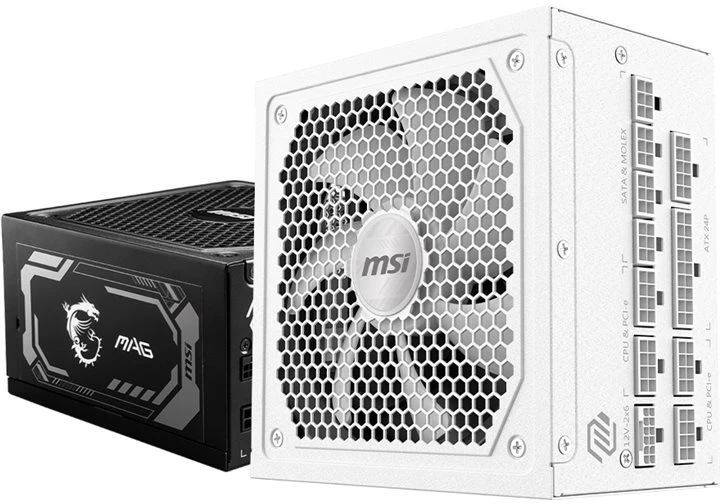 MSI MAG A1000GL PCIE5 Baltas maitinimo blokas 1000 W 24-pin ATX ATX Balta