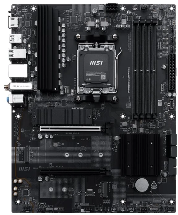 Pagrindinė plokštė MSI Pro B840-S EVO WIFI6E, AMD, Lizdas AM5, AMD Ryzen 7000 serija, AMD Ryzen 8000 serija, AMD Ryzen 9000 serija, Lizdas AM5, DDR5-SDRAM, 256 GB