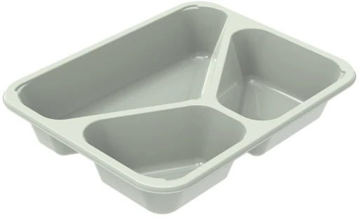 Multi 3 skyrių padėklas C 2227-3F 227x178x43 mm 545/280/200 ml Evolve CPET, 420 vnt./kartone