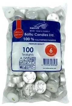 Multi Arbatinės žvakutės. Degimo laikas 6 valandos, baltos. 100 vnt./pakelis.